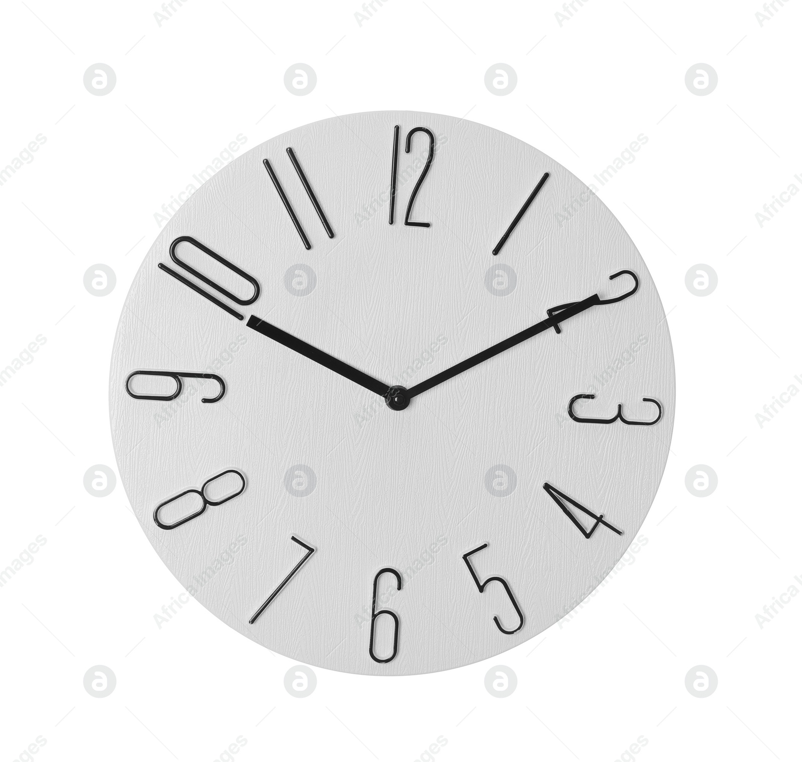 Photo of Modern clock isolated on white. Interior element