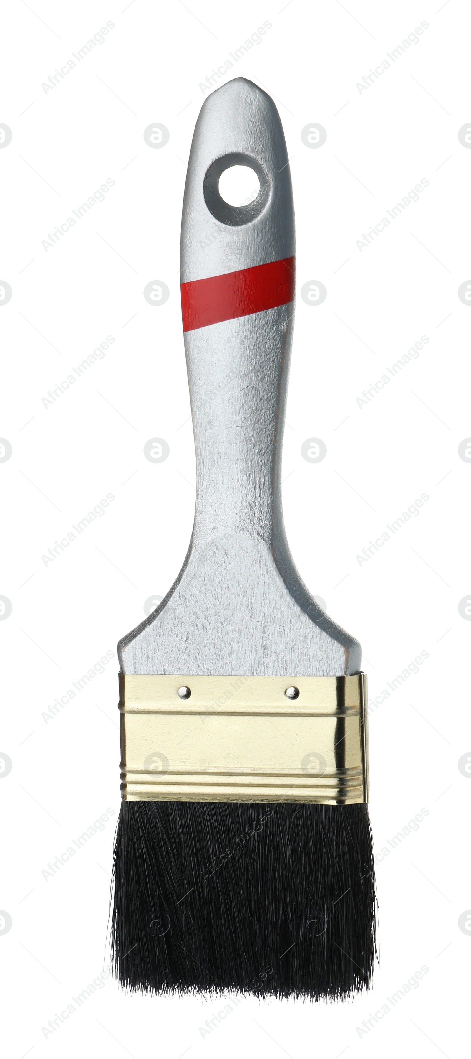 Photo of New paint brush on white background. Decorating tool