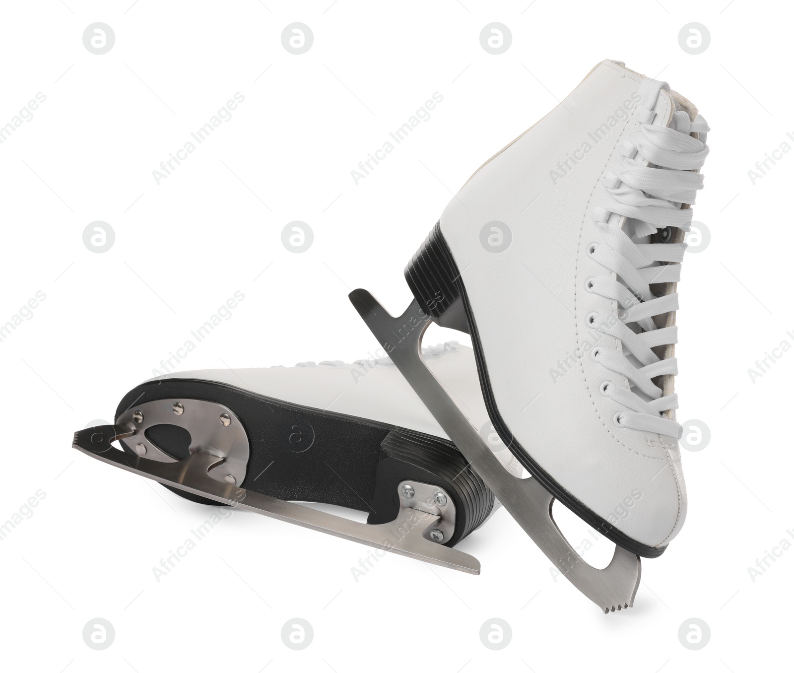 Photo of Pair of figure ice skates isolated on white