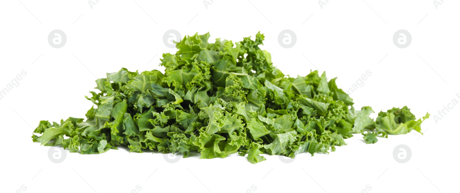 Photo of Fresh green kale leaves isolated on white