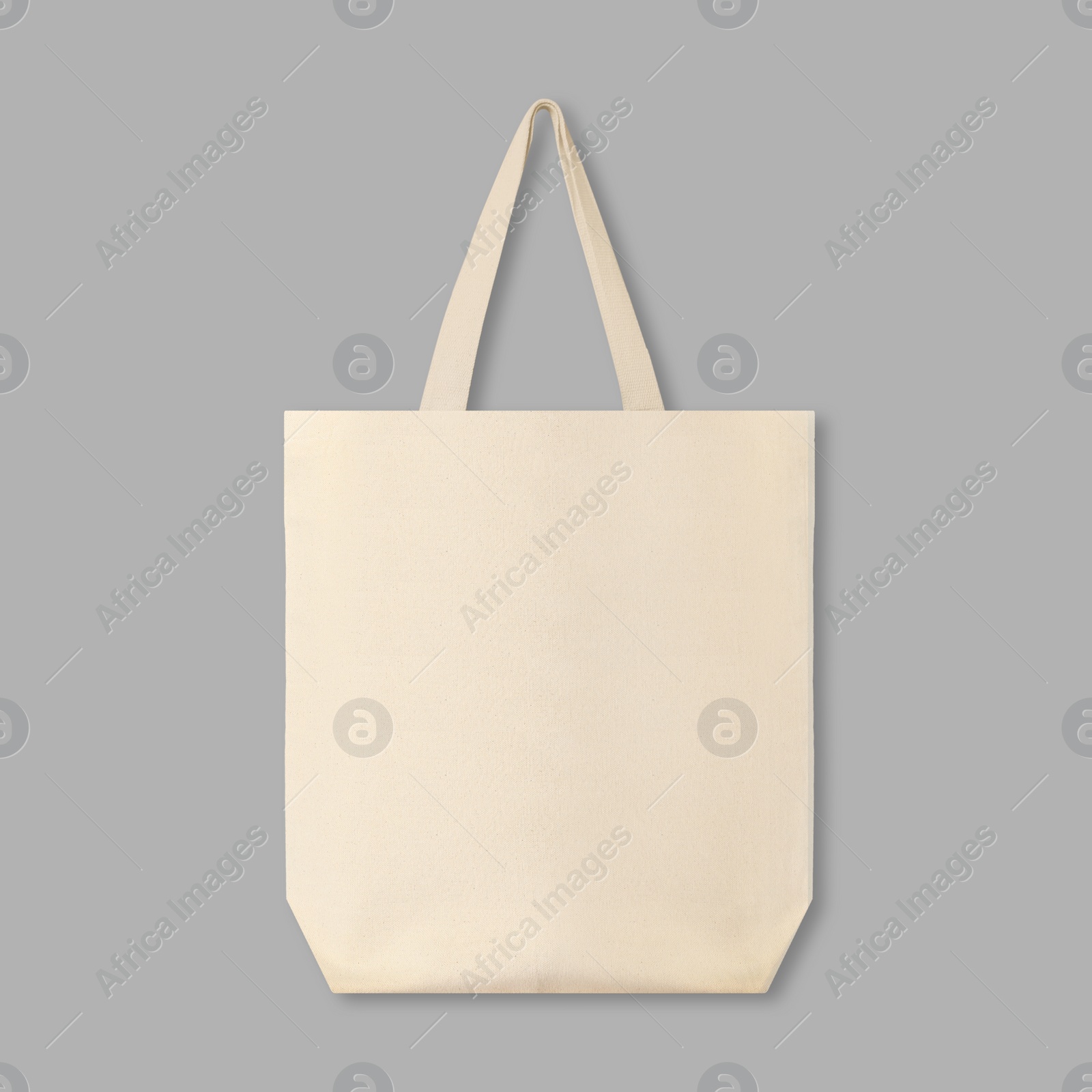 Image of Textile eco bag on light grey background. Mock up for design