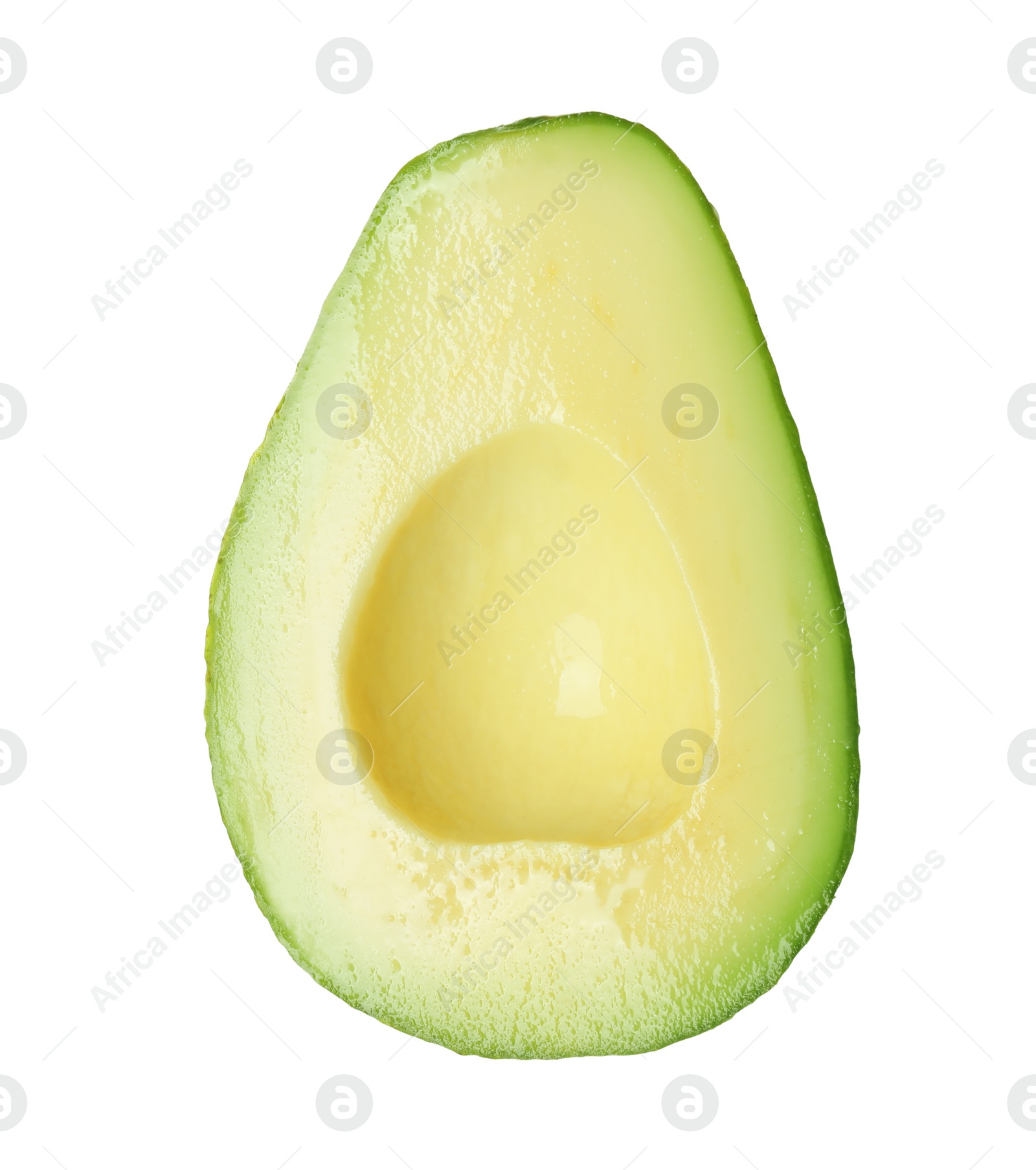 Photo of Half of ripe avocado isolated on white