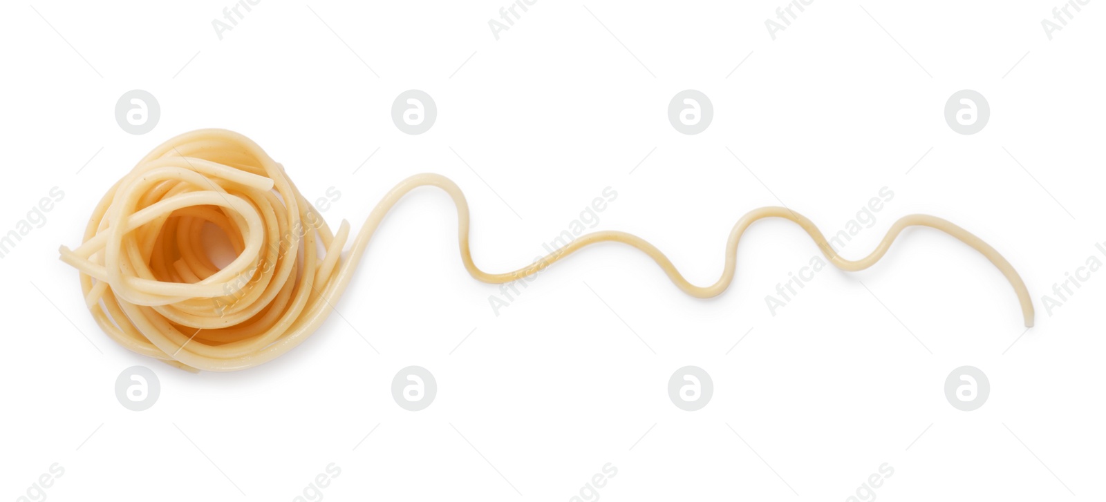 Photo of Tasty fresh cooked pasta isolated on white