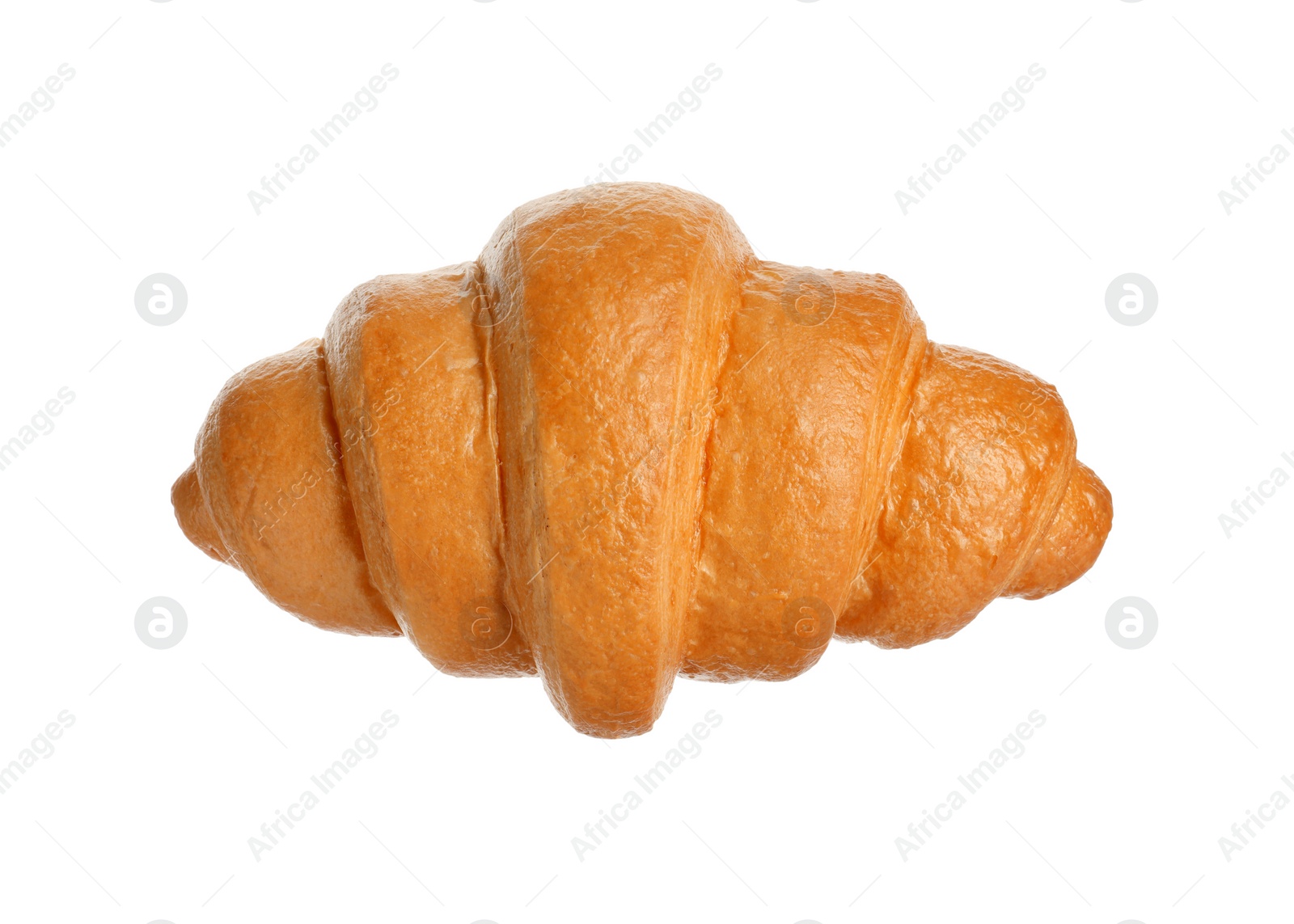 Photo of One delicious fresh croissant isolated on white