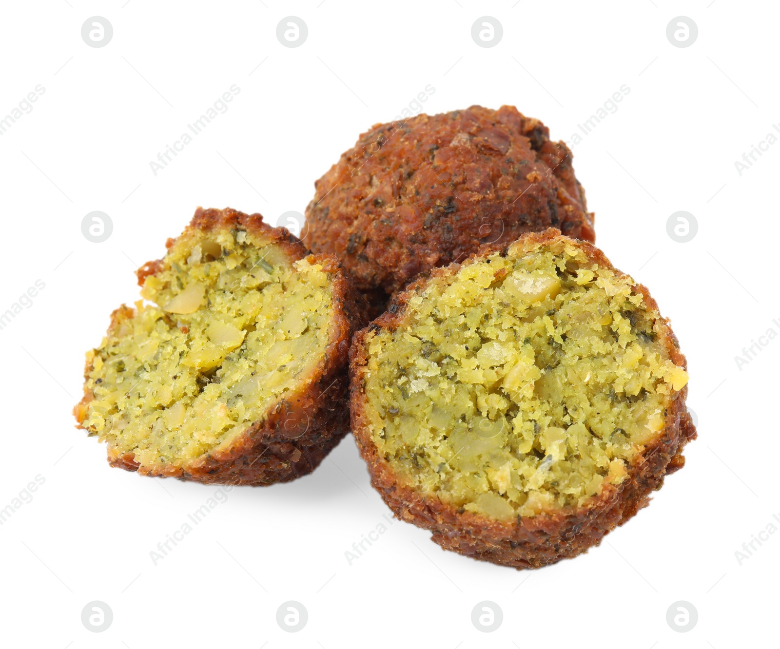 Photo of Delicious fried falafel balls isolated on white