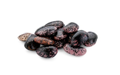 Photo of Pile of dry kidney beans on white background