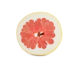 Photo of Fresh cut pomelo fruit isolated on white