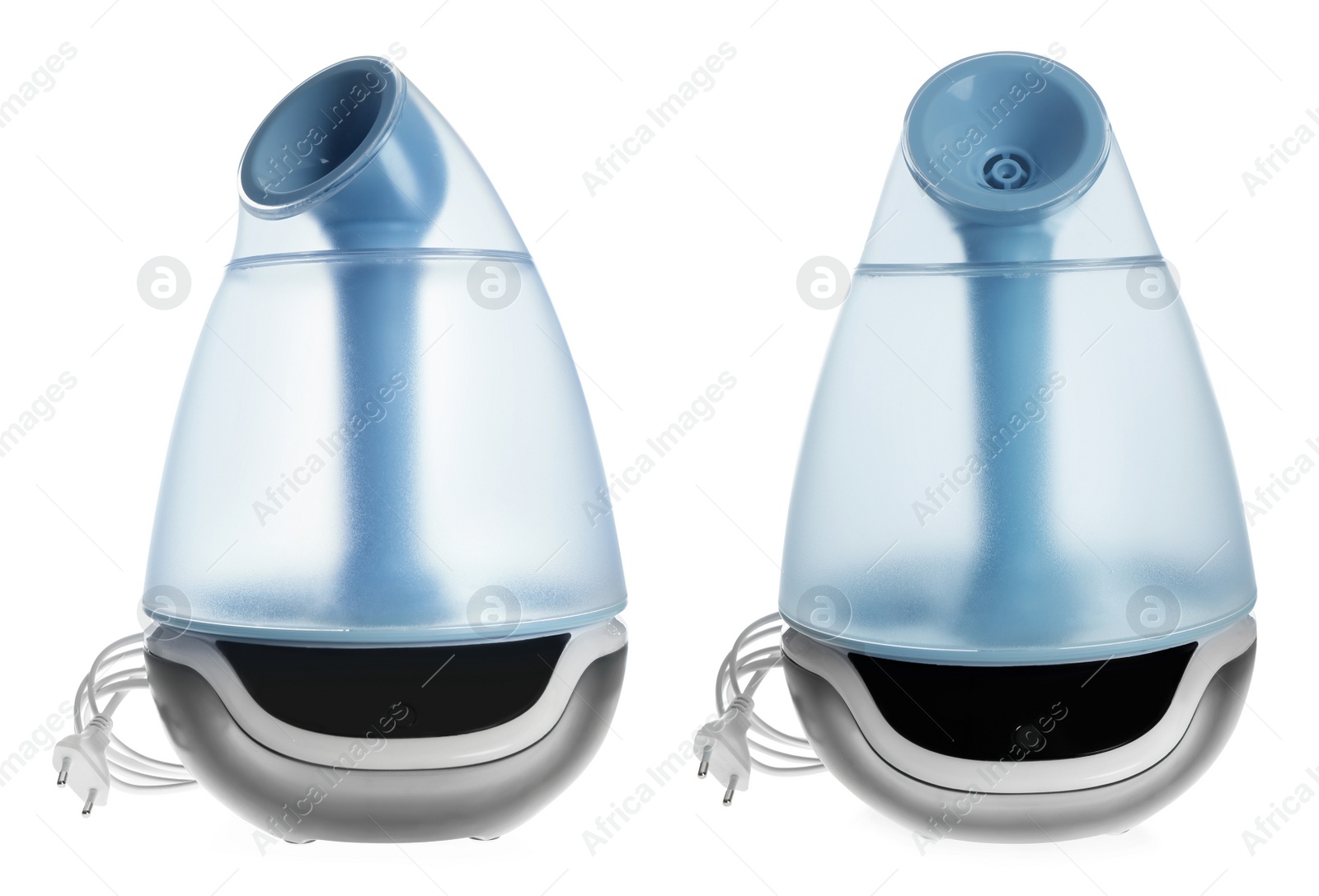 Image of Collage with modern humidifier on white background, view from different sides