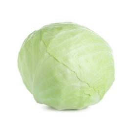 Whole fresh ripe cabbage isolated on white