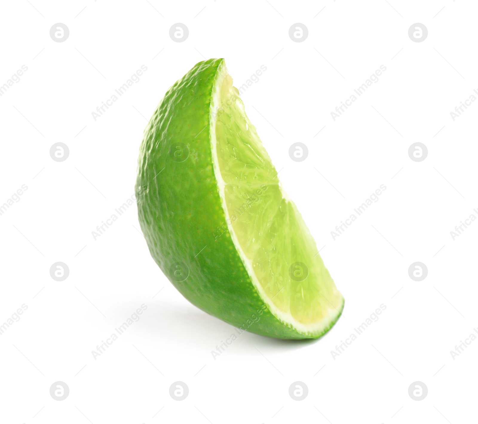 Photo of Slice of fresh ripe lime isolated on white