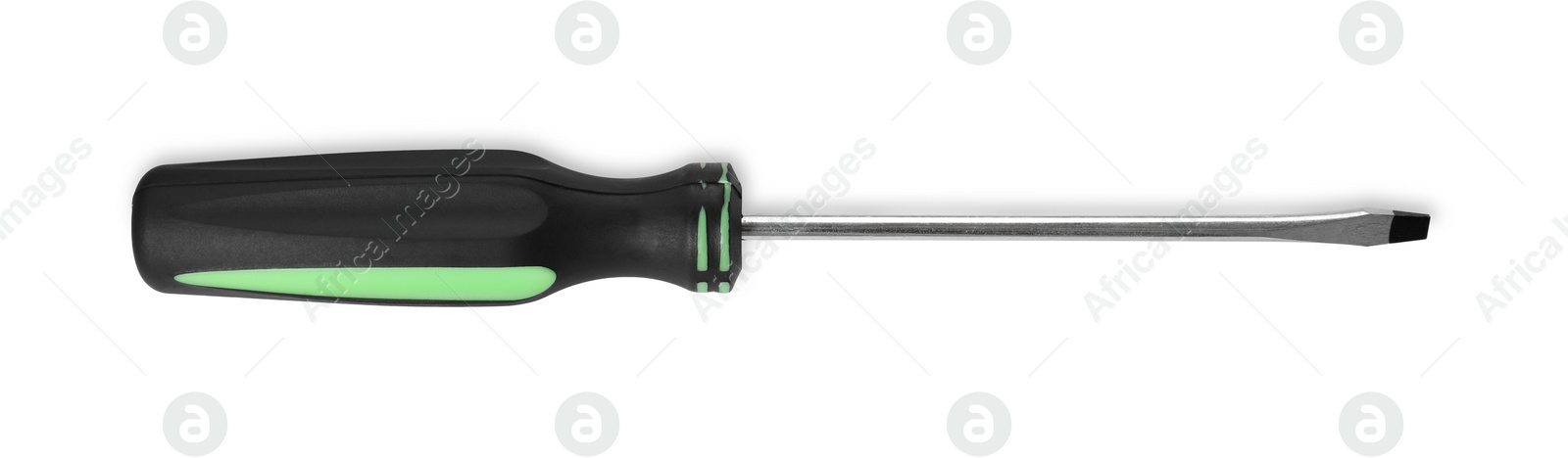 Photo of One screwdriver isolated on white, top view