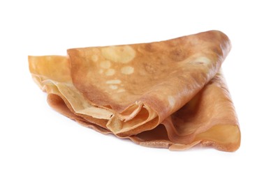 Photo of One delicious folded crepe isolated on white