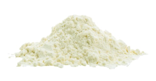 Photo of Pile of mung bean flour isolated on white