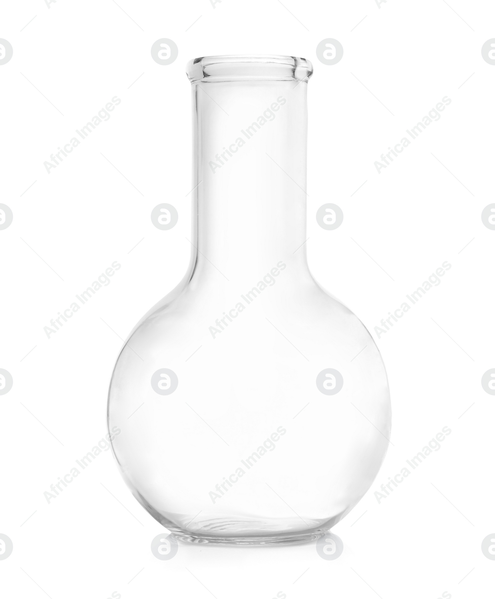 Photo of Empty flask isolated on white. Laboratory equipment