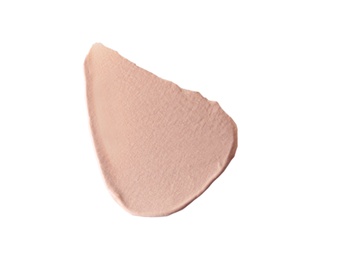Photo of Liquid foundation on white background. Professional makeup products