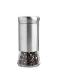 Photo of One shaker with pepper isolated on white