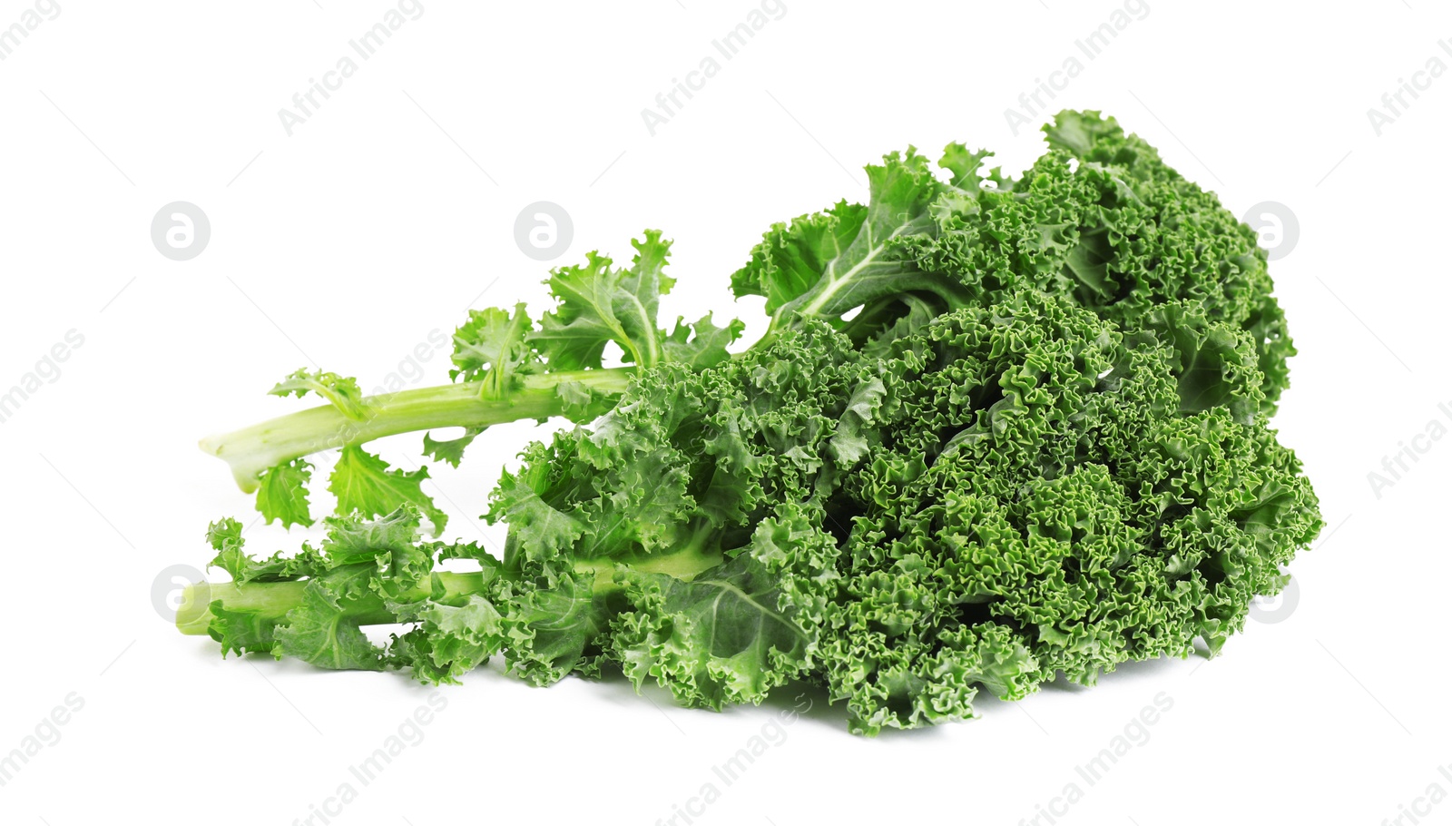 Photo of Fresh green kale leaves isolated on white