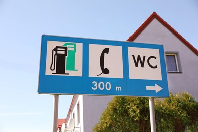 Photo of Different road signs on city street. Traffic rules