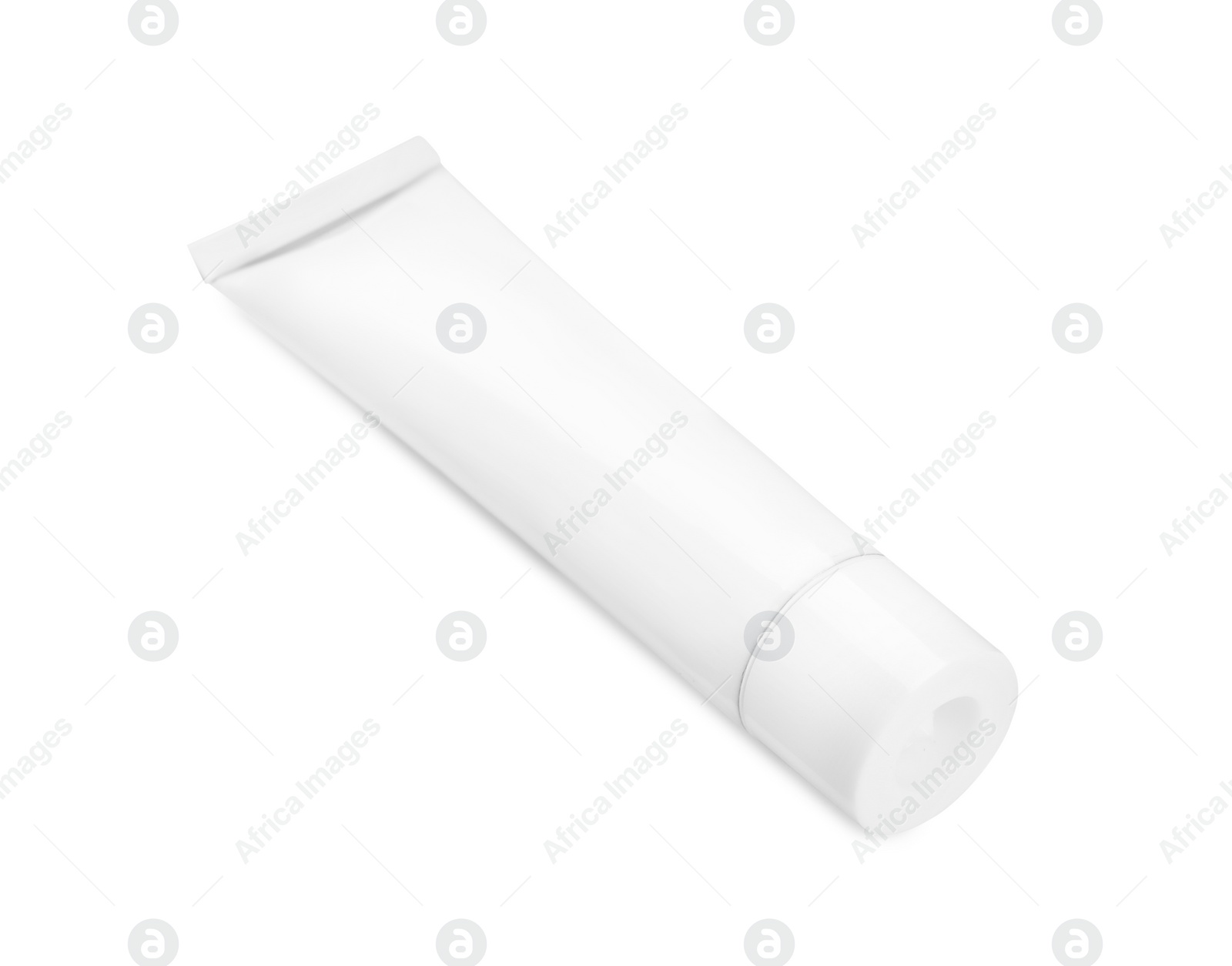 Photo of Tube of ointment isolated on white, space for text