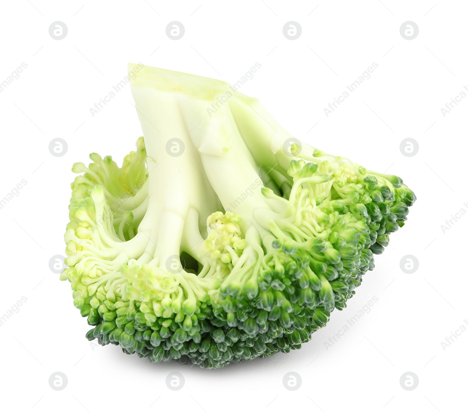 Photo of Fresh green broccoli on white background. Organic food