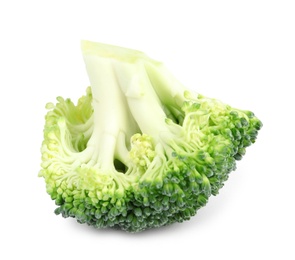 Photo of Fresh green broccoli on white background. Organic food