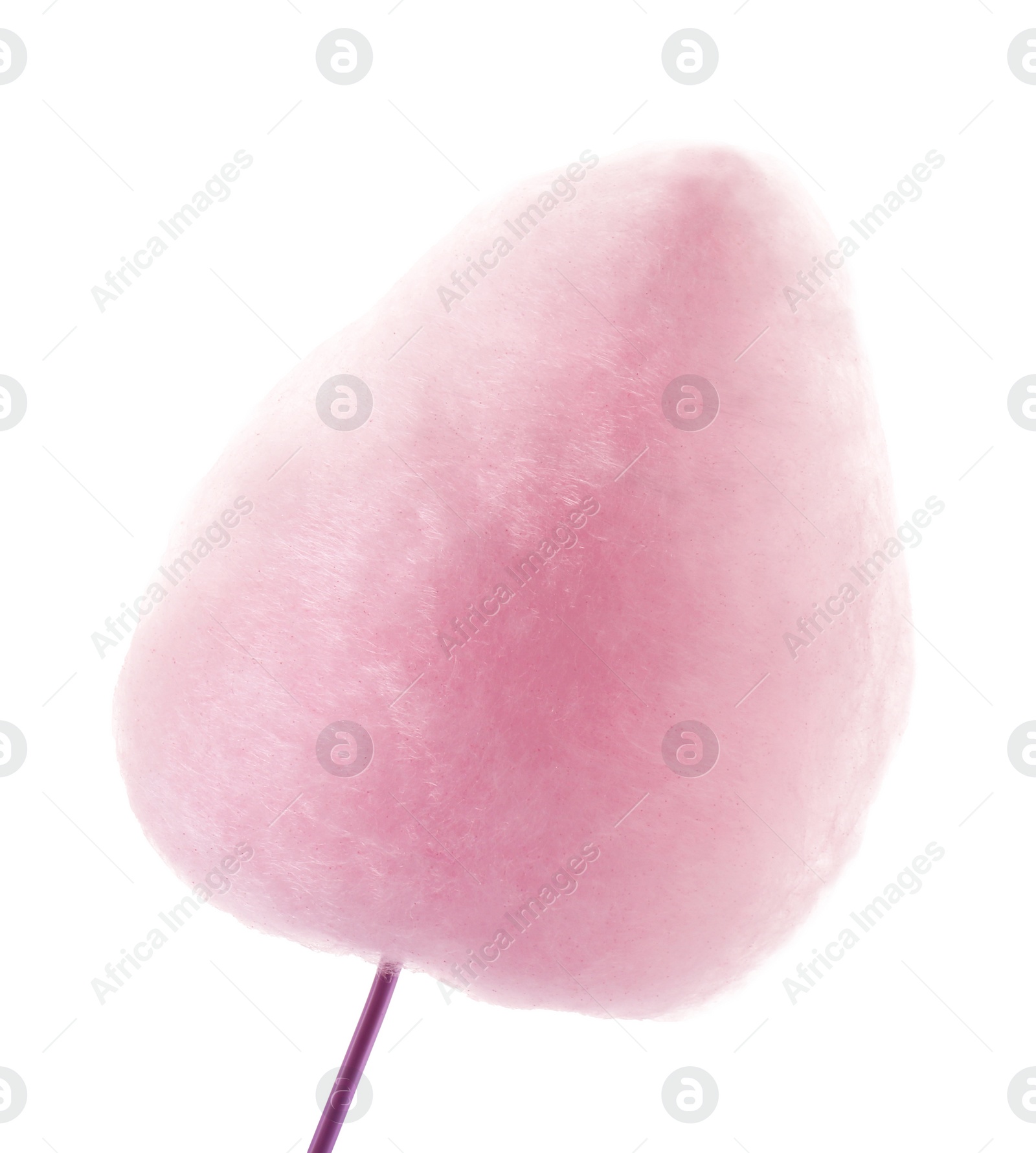 Photo of One sweet pink cotton candy isolated on white