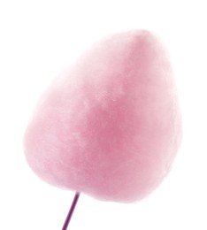 One sweet pink cotton candy isolated on white