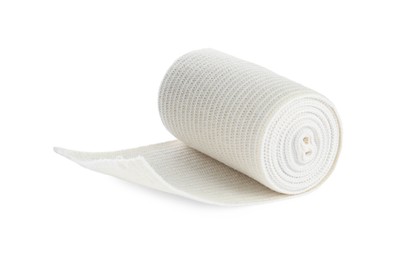 Photo of Medical bandage roll isolated on white. First aid item