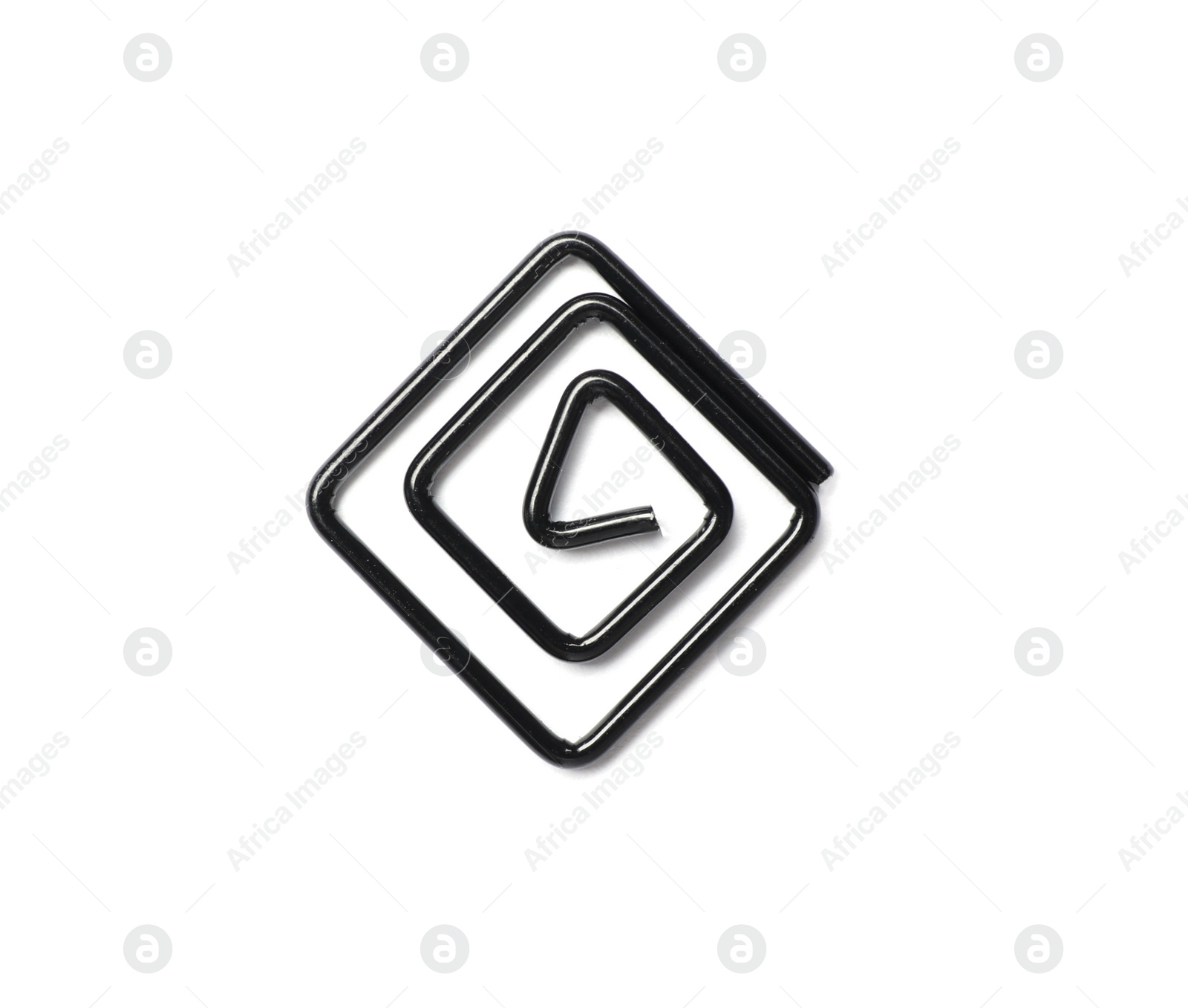 Photo of Paper clip on white background. School stationery