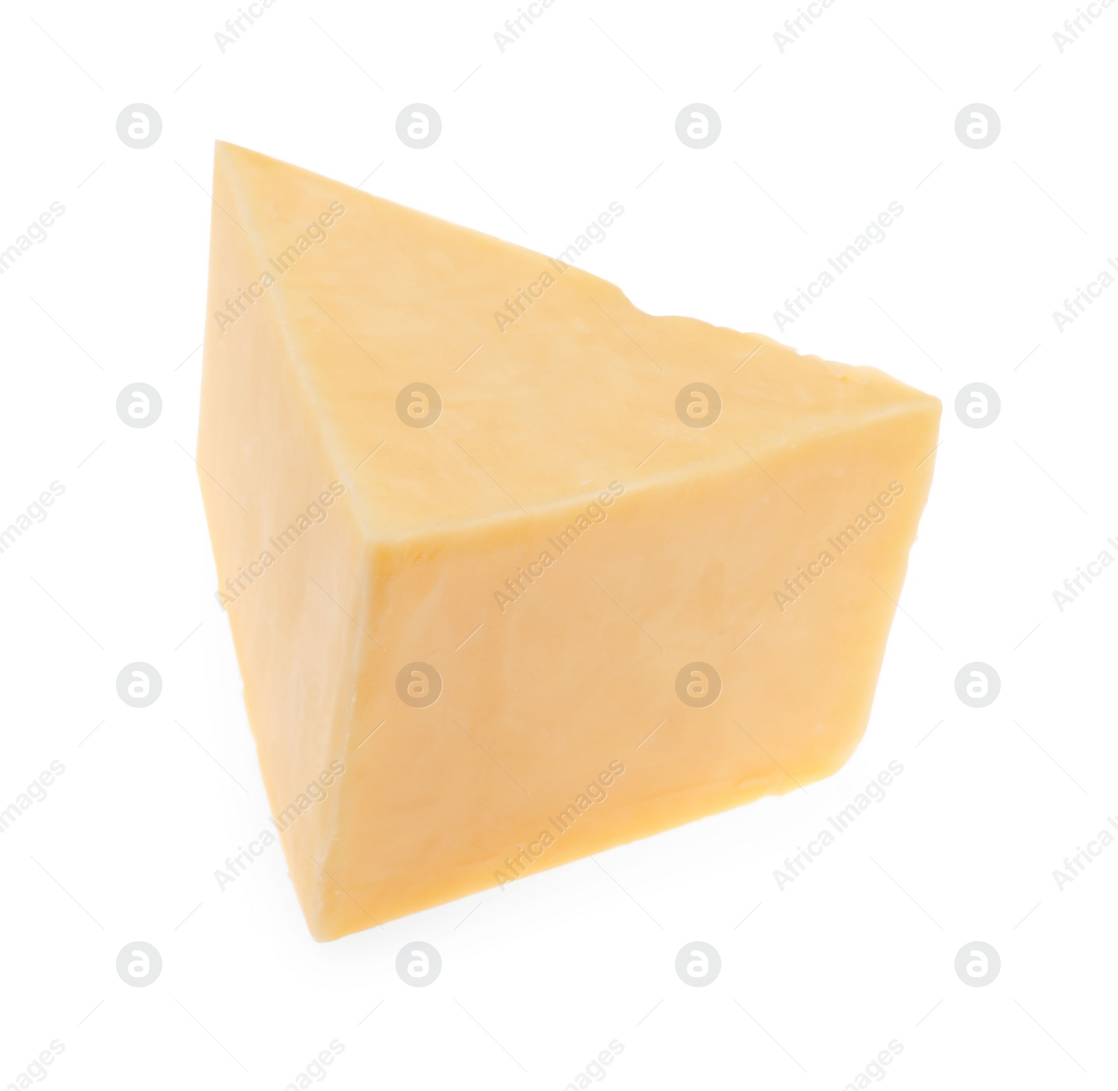 Photo of Piece of tasty cheese isolated on white