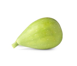 Photo of One fresh green fig isolated on white