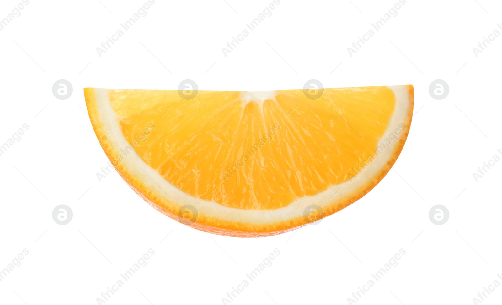 Photo of Slice of fresh ripe orange isolated on white