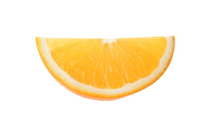 Photo of Slice of fresh ripe orange isolated on white