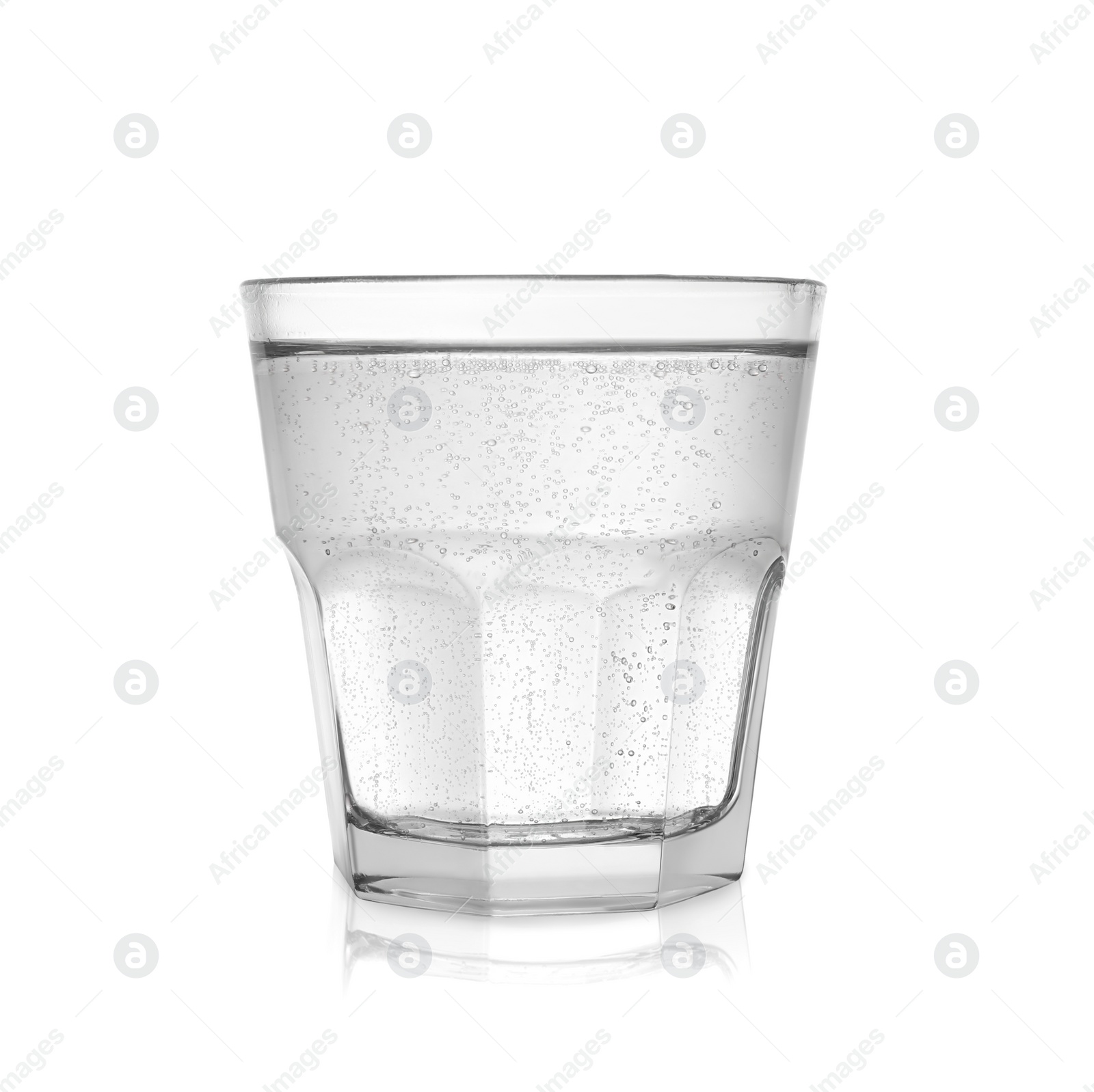 Photo of Glass of soda water isolated on white