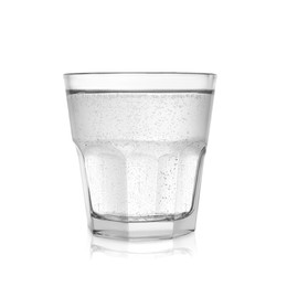Photo of Glass of soda water isolated on white