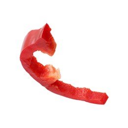Photo of Slice of red bell pepper isolated on white