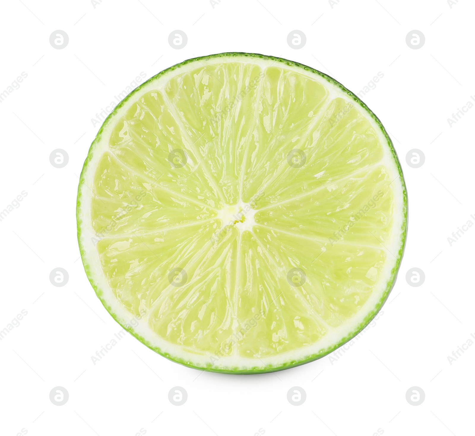 Photo of Citrus fruit. Half of fresh lime isolated on white