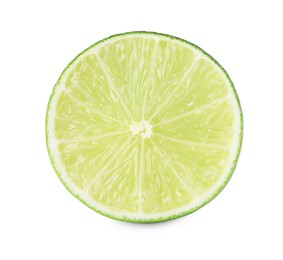 Citrus fruit. Half of fresh lime isolated on white