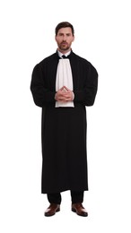 Judge in court dress on white background