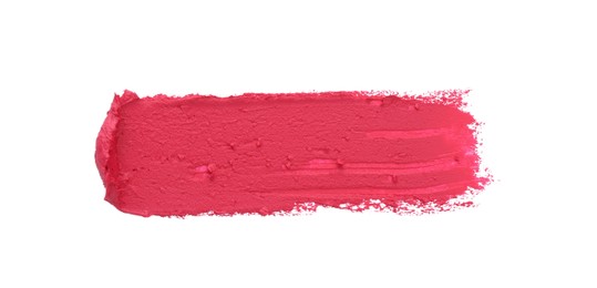 Photo of Swatch of lipstick isolated on white, top view