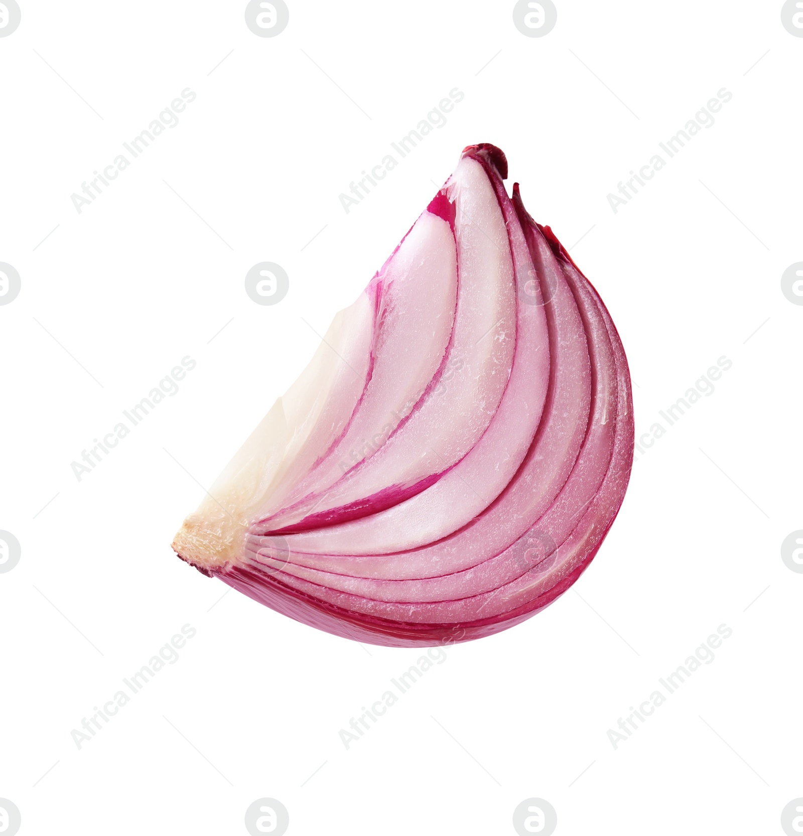 Photo of Fresh red ripe cut onion isolated on white