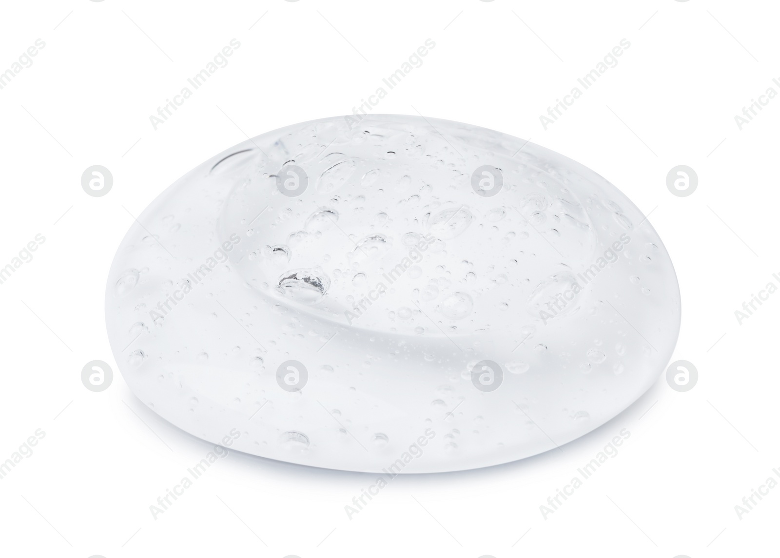 Photo of Sample of transparent cosmetic gel on white background