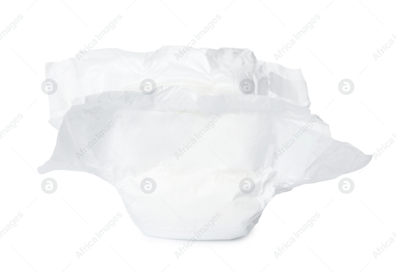 Photo of Single disposable baby diaper isolated on white