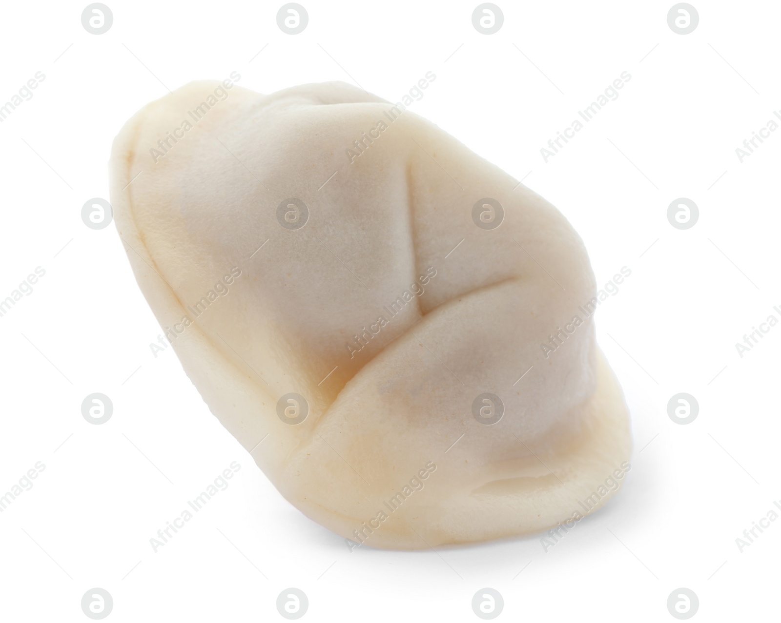 Photo of Tasty fresh boiled dumpling on white background