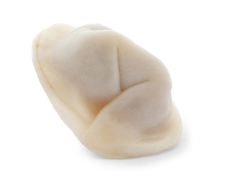 Photo of Tasty fresh boiled dumpling on white background