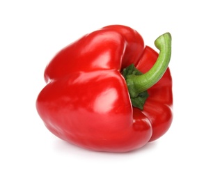 Photo of Raw ripe paprika pepper on white background