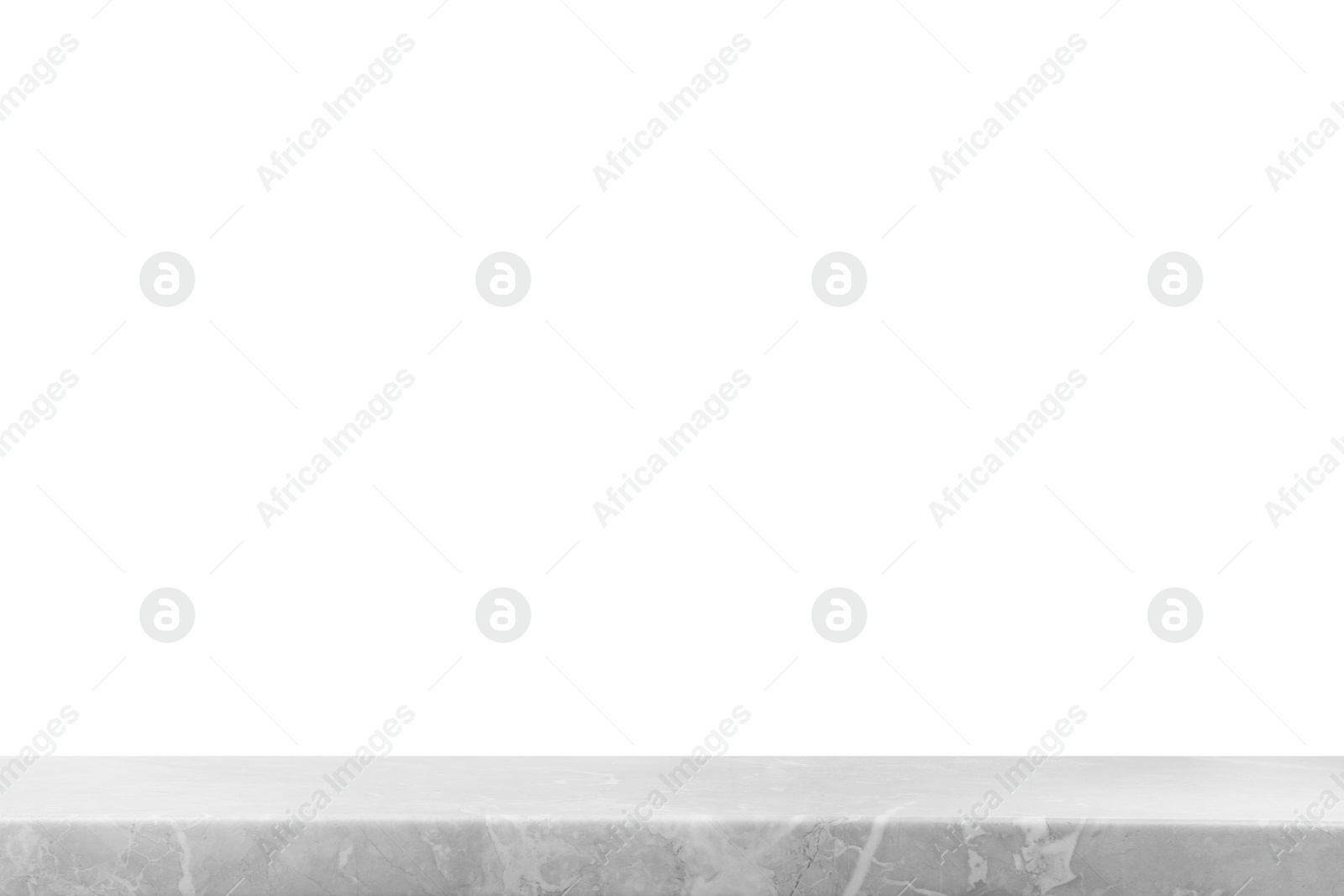 Photo of Empty grey marble surface isolated on white