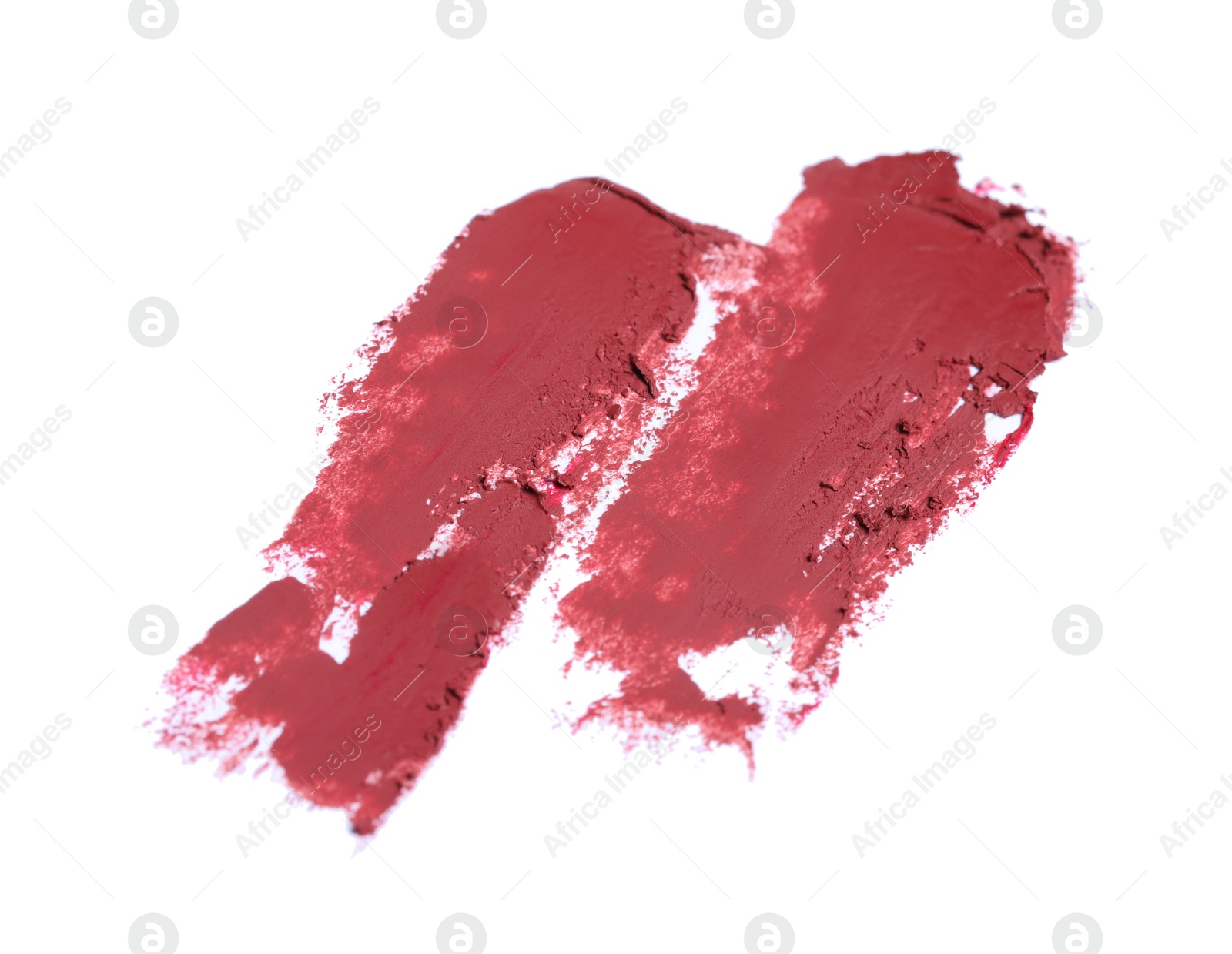 Photo of Smears of beautiful lipstick on white background