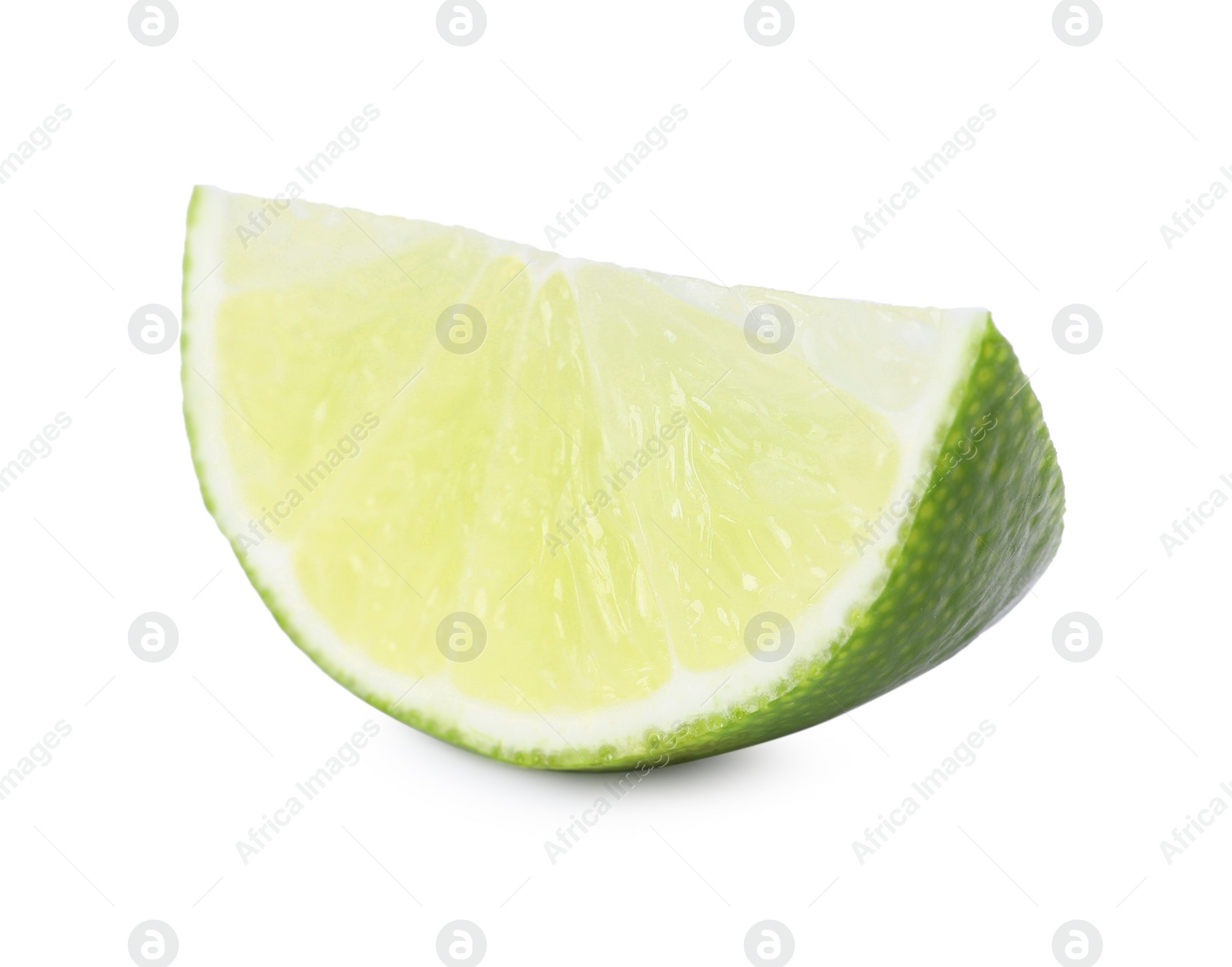 Photo of Citrus fruit. Slice of fresh lime isolated on white