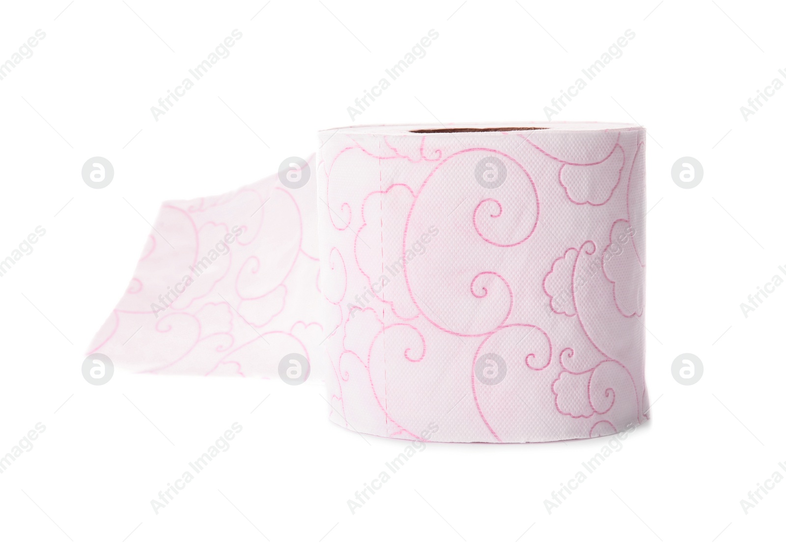 Photo of Color toilet paper roll on white background